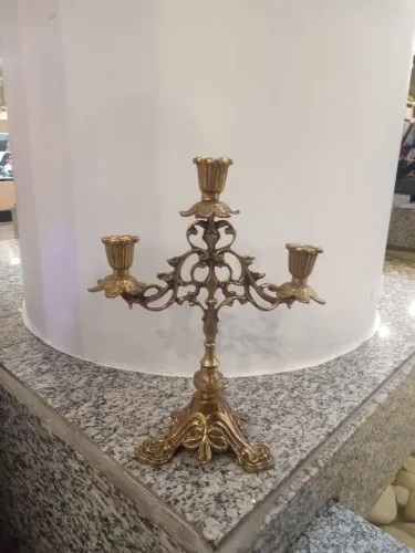 Antigo candelabro capacidade 3 velas altura 30 cm 