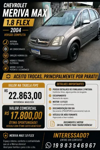 Chevrolet Meriva 1.8/ CD 1.8 MPFI 8V 102cv 5P 2004