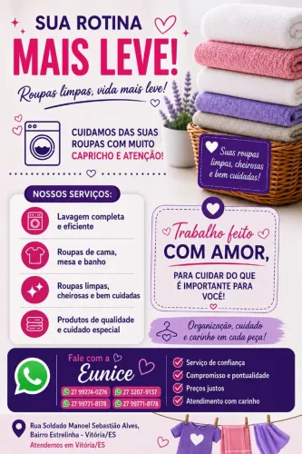 Suas roupas lavadas e cheirosas