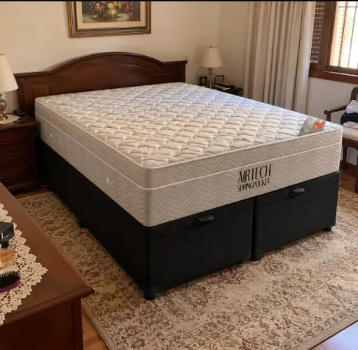 Base Baú Com Colchão Queen Molas Ensacadas Ortobom (Entrega Imediata Produto Novo)