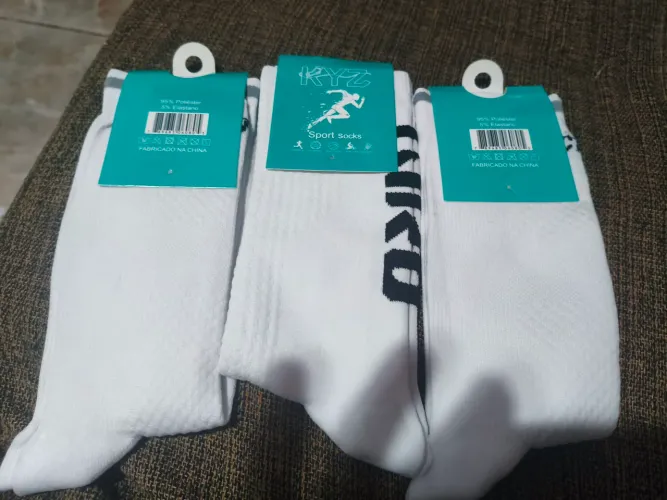 Par meias ciclismo corrida skate brancas top zero