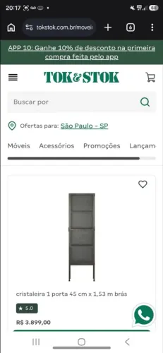 Venda de buffet e cristaleira