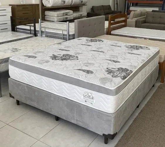 CONJUNTO BOX CASAL PADRÃO ISOFORT CINZA