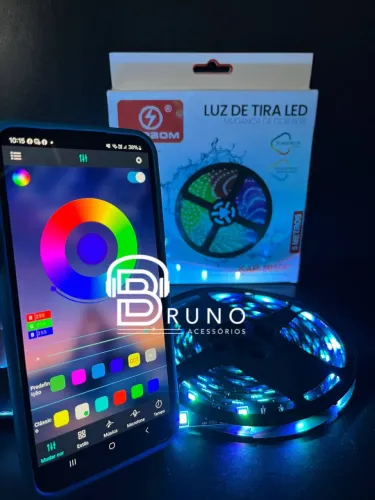 Fita de led USB 5 metros controle pelo celular RGB
