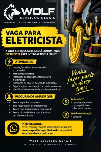 Vaga para eletricista
