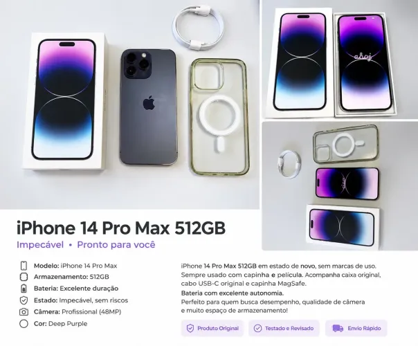 IPHONE 14 PRO MAX 512GB - PRA SAIR HOJE