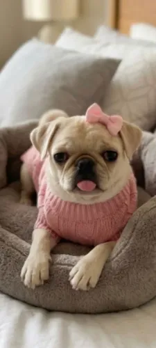 Pug femea  branca. 1990