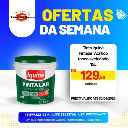 Tinta Iquine Pintalar Acrílico fosco aveludado 15L