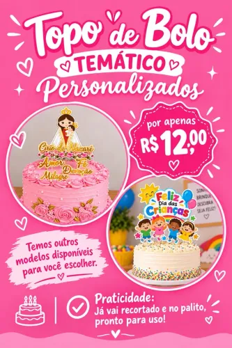 Topos de bolo Personalizado 
