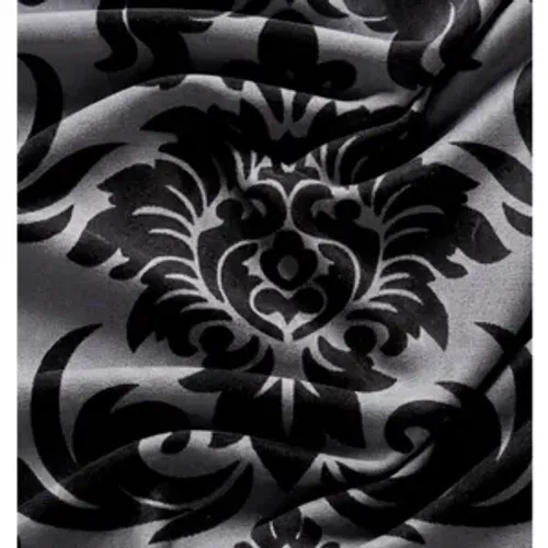 TOALHA JACQUARD PRETO/GRAFITE FLORAL 3,20M DIÂM