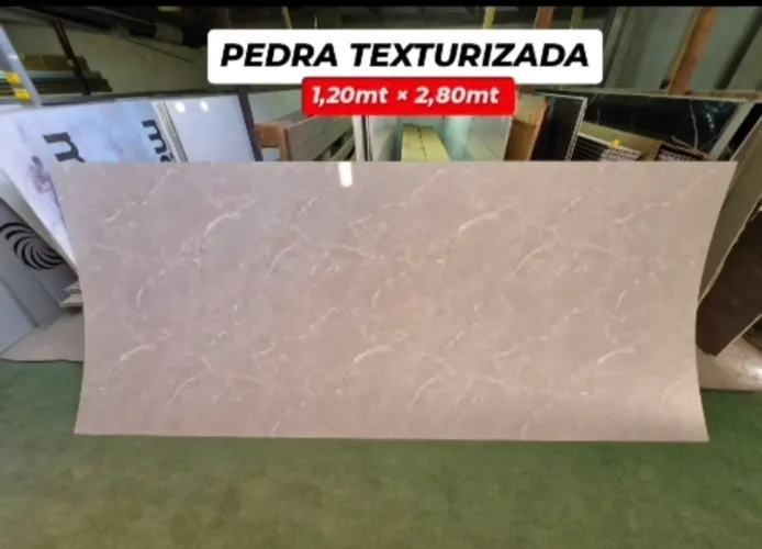 Placa Pedra Texturizada Bege 1,20m x 2,90m