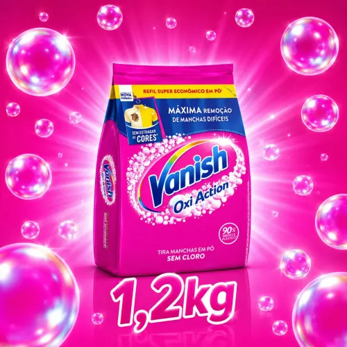 Vanish 1,2 kg Refil Oxi Action pink e Crystal White