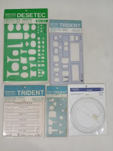 Lote Réguas Gabaritos da Marca Trident Lacrados anos 90