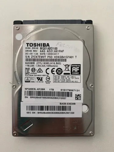Hd slim notebook 1tb Toshiba seminovo 