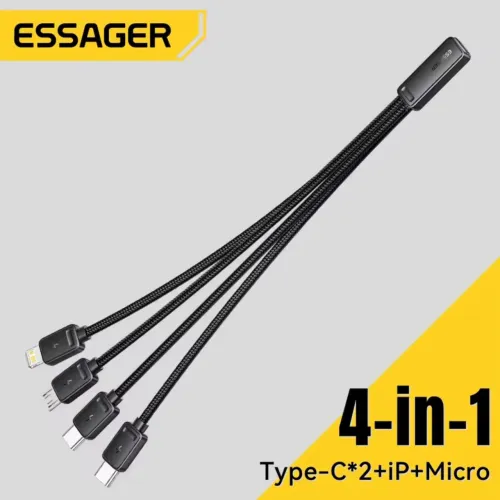 Adaptador Essager 4 em 1 com entrada USB-C