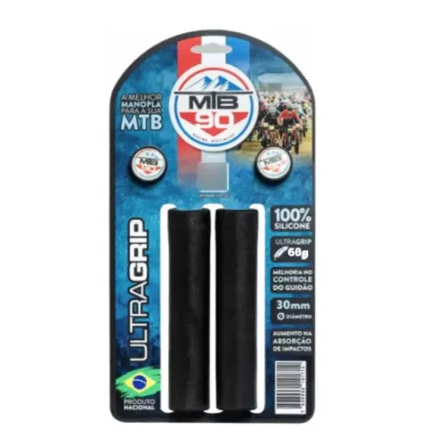 Rf530 Manopla Preta Mtb 90 Ultragrip 30mm 60g o par 30mm 100% silicone Punho Competição