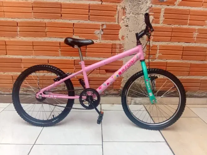 Vendo bicicleta aro 20, ideal para uso leve, suportando até 60kg. A bike está com as duas 