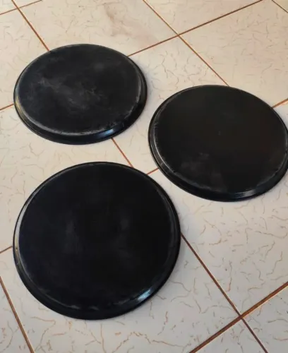 Bandeja Garçom Antiderrapante 40 Cm Redonda Kit 3 Peças