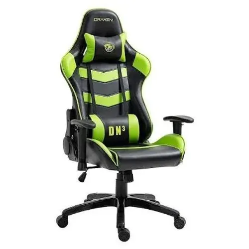 CADEIRA GAMER DN3 GIRATORIA PRETO/VERDE(DN003/GR)