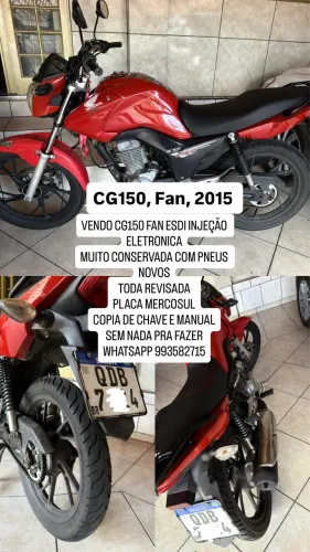 Venda cg 150 Fan 2015 com cópia de Chaves e manual revisada 