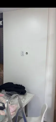 Painel para TV Mesa de Escritório de MDF Branco Novo