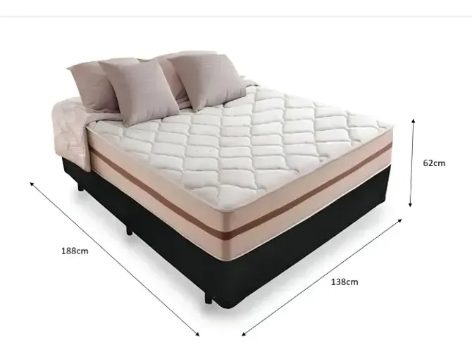 Cama Box Casal Completa com Colchão de Molas