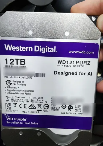 HD WD Purple 12TB WD121PURZ SATA 3,5 usado, SMART sem erros