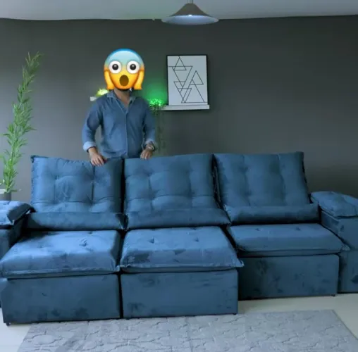 MARAVILHOSO SOFASÃO RETRATIL RECLINAVEL 2,70 MOLAS ESPUMA D28 