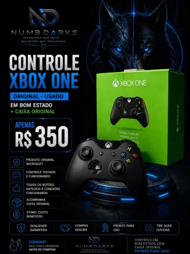 Controle Xbox One Original com Caixa - Em Bom Estado - R$350