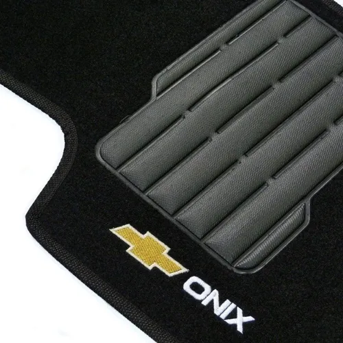Tapetes Chevrolet Onix Carpete 2012 à 2019 C/ Logo Bordado - Ecotap