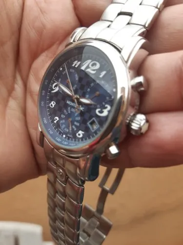 Relógio Mont Star Carbon Azul Xadrez Automatico 40mm