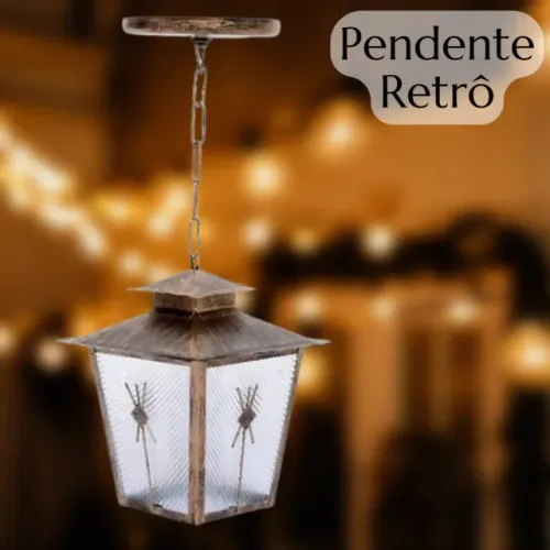 luminária arandela retrô de teto ouro velho _ cs313