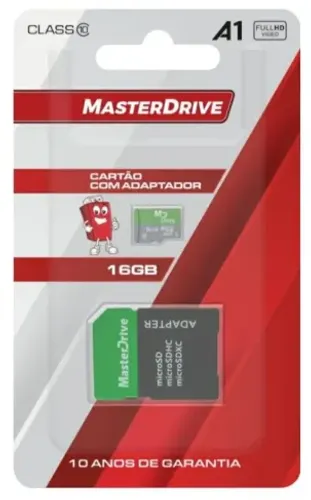 Cartão de Memoria 16GB MasterDrive Com Adaptador