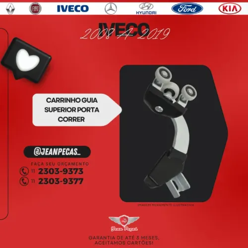 carrinho guia superior porta correr - iveco