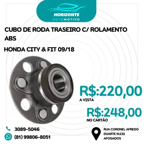 Cubo de traseiro honda City e Fit 09 até 14