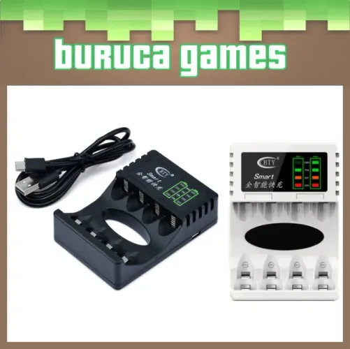Carregador de pilhas AA e AAA inteligente Smart BTY USB