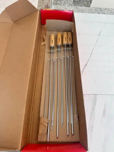 Kit com 4 espetos giratórios Giragrill