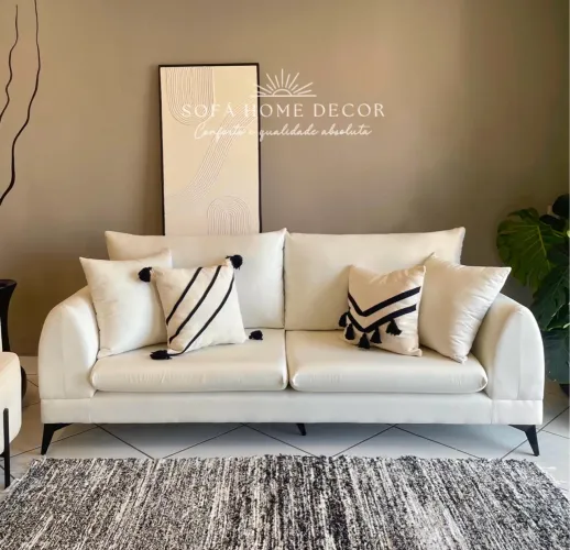 Sofá Branco Design Moderno - Conforto e Elegância