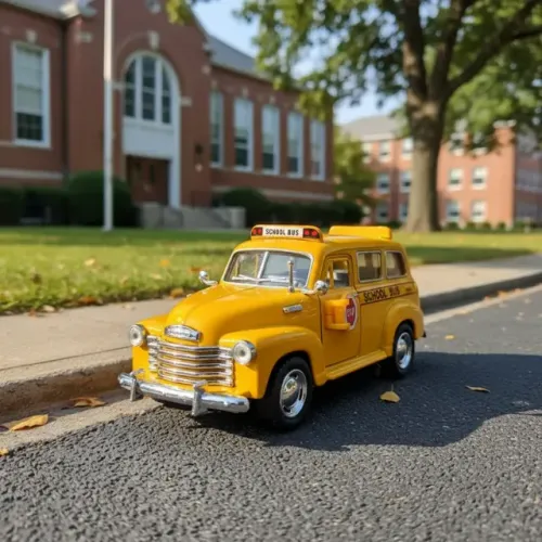 Carrinho de Brinquedo Chevrolet Suburban 1950 1/36 Miniatura Clássica Amarela