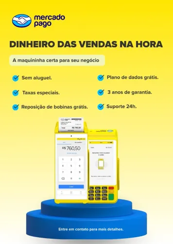 Maquininhas de Cartão Mercado Pago - Sem Aluguel! Vende por aproximação pronta entrega