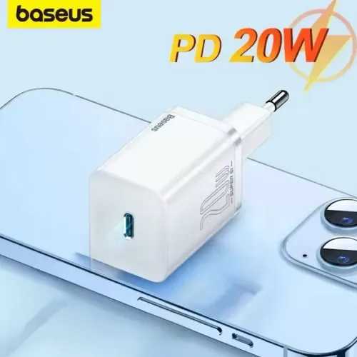 Carregador IPhone Baseus Fonte USB tipo C Para Samsung Apple Celular Turbo Rápido