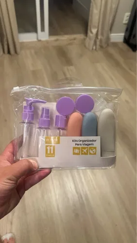 Kit de viagem com 11 frascos para cosméticos