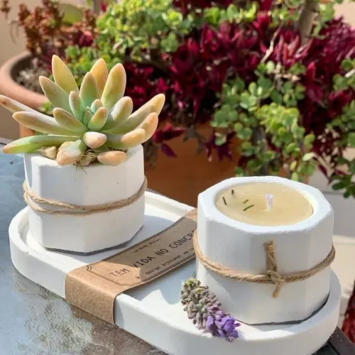 Kit vasinhos de gesso decorativos. Lembrancinha!