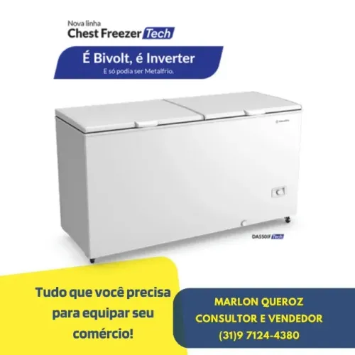 Freezer Horizontal Dupla Ação 543L Metalfrio Bivolt Inverter