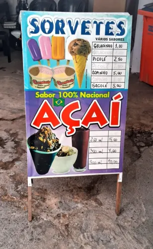 Placa áçaí/sorvete/picolé
