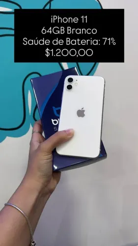Seminovo: iPhone 11 64GB Branco - Bateria 71% - R$ 1.200,00