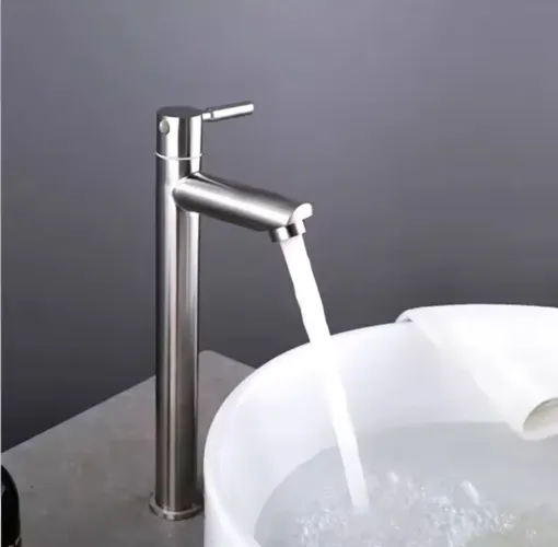 Torneira para Cuba Banheiro em Aço Inox - Design Moderno