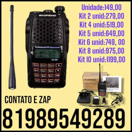 Rádio comunicador baofeng uv-6r