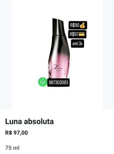 Perfume Luna Absoluta 75ml - Novo