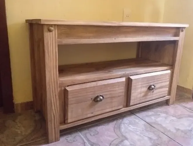 Rack aparador rustico em madeira